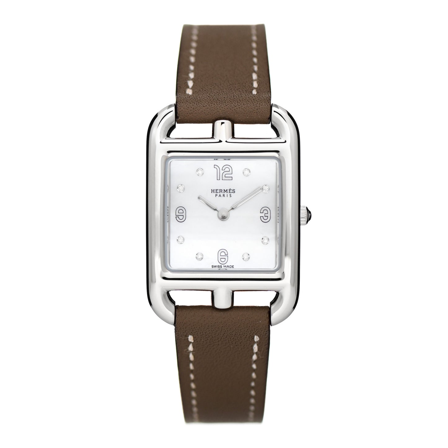 Stainless Steel Swift Diamond Mother of Pearl 23mm Cape Cod Quartz Watch Etoupe