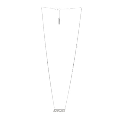 Christian Dior Homme Sterling Silver Logo Pendant Necklace 3 of 4