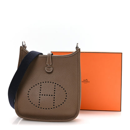 Hermes Taurillon Clemence Amazone Evelyne TPM Etoupe Bleu Indigo 11 of 11