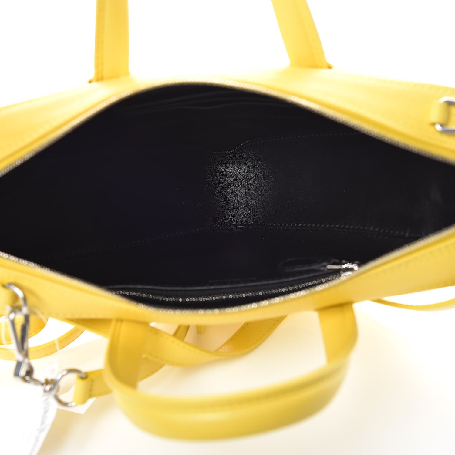 Balenciaga Shiny Day Calfskin Logo XS Triangle Duffle Jaune Black 5 of 7