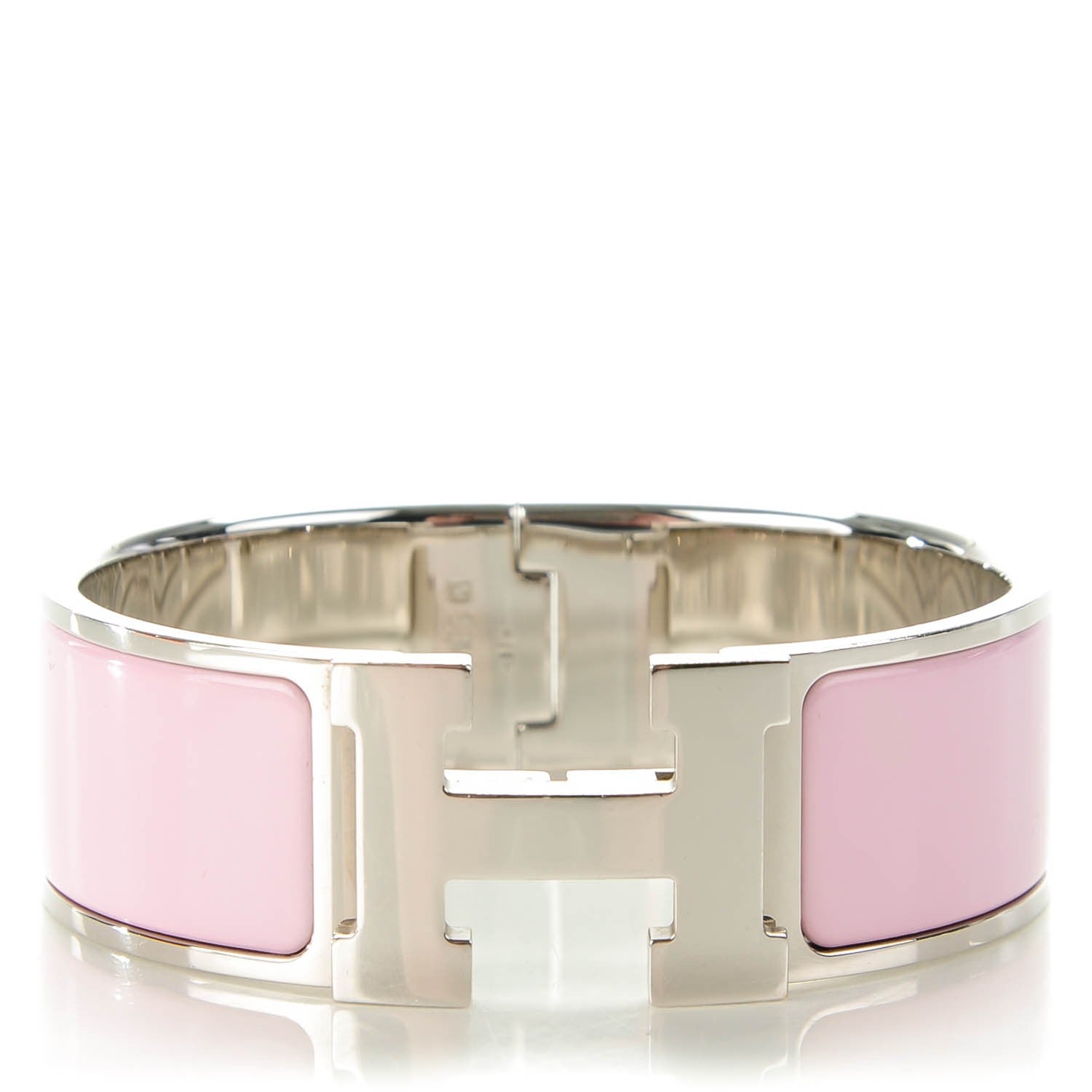 Hermes Enamel Wide Clic Clac H Bracelet PM Rose Poudre 1 of 6
