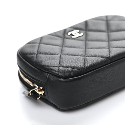 Chanel Caviar Quilted Small Curvy Pouch Cosmetic Case Black 8 of 10