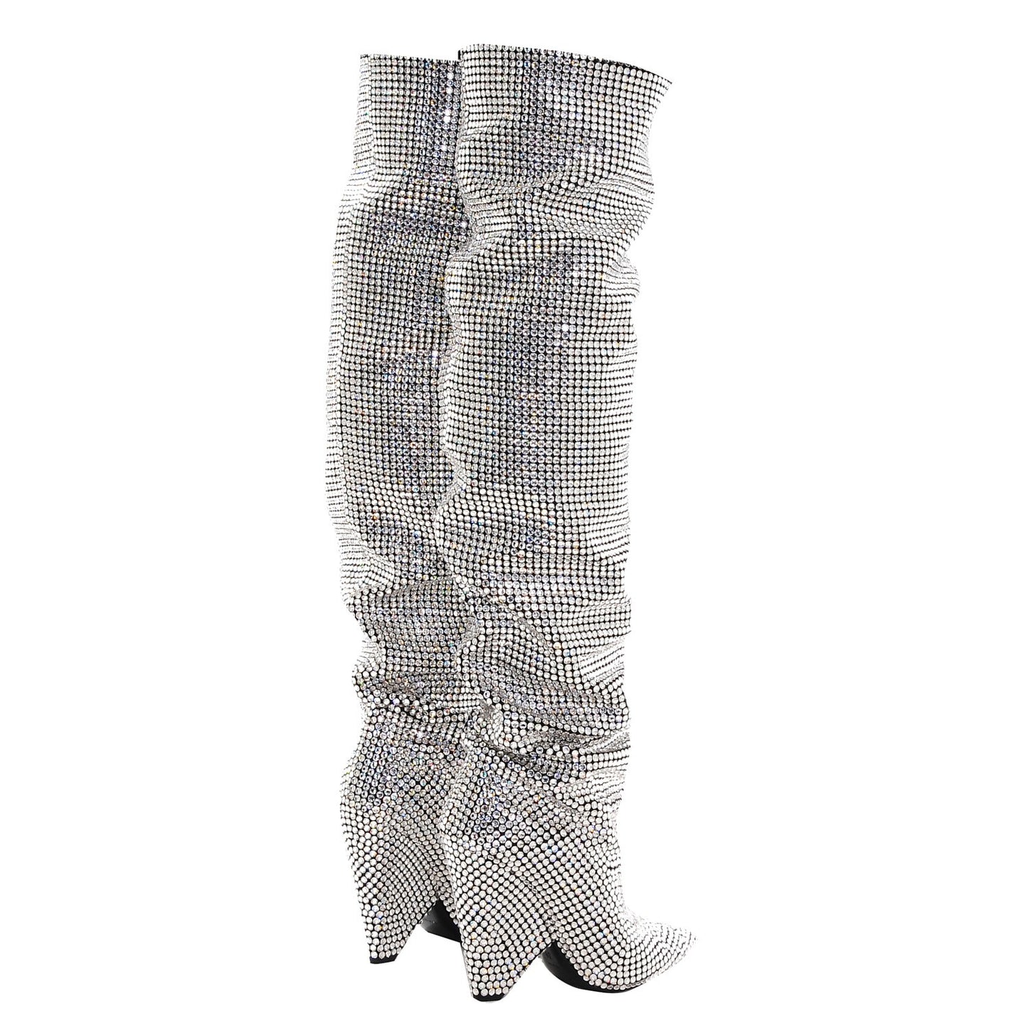 Swarovski Crystal Embellished Niki 105 Thigh High Boots 38