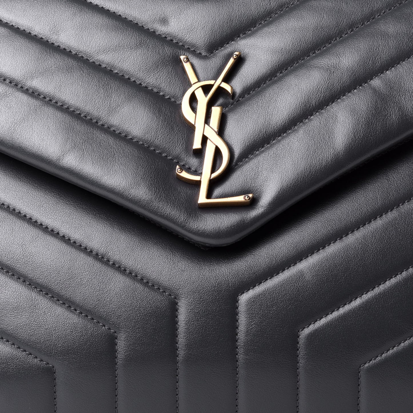 Calfskin Y Quilted Monogram Medium Loulou Chain Satchel Smog