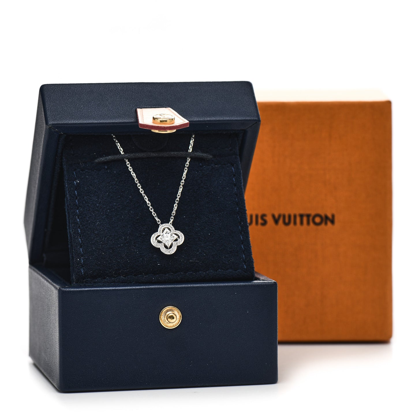 18K White Gold Diamond Les Ardentes Pendant Necklace