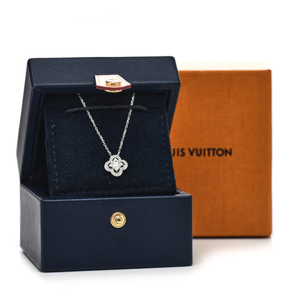 Louis Vuitton 18K White Gold Diamond Les Ardentes Pendant Necklace 6 of 6
