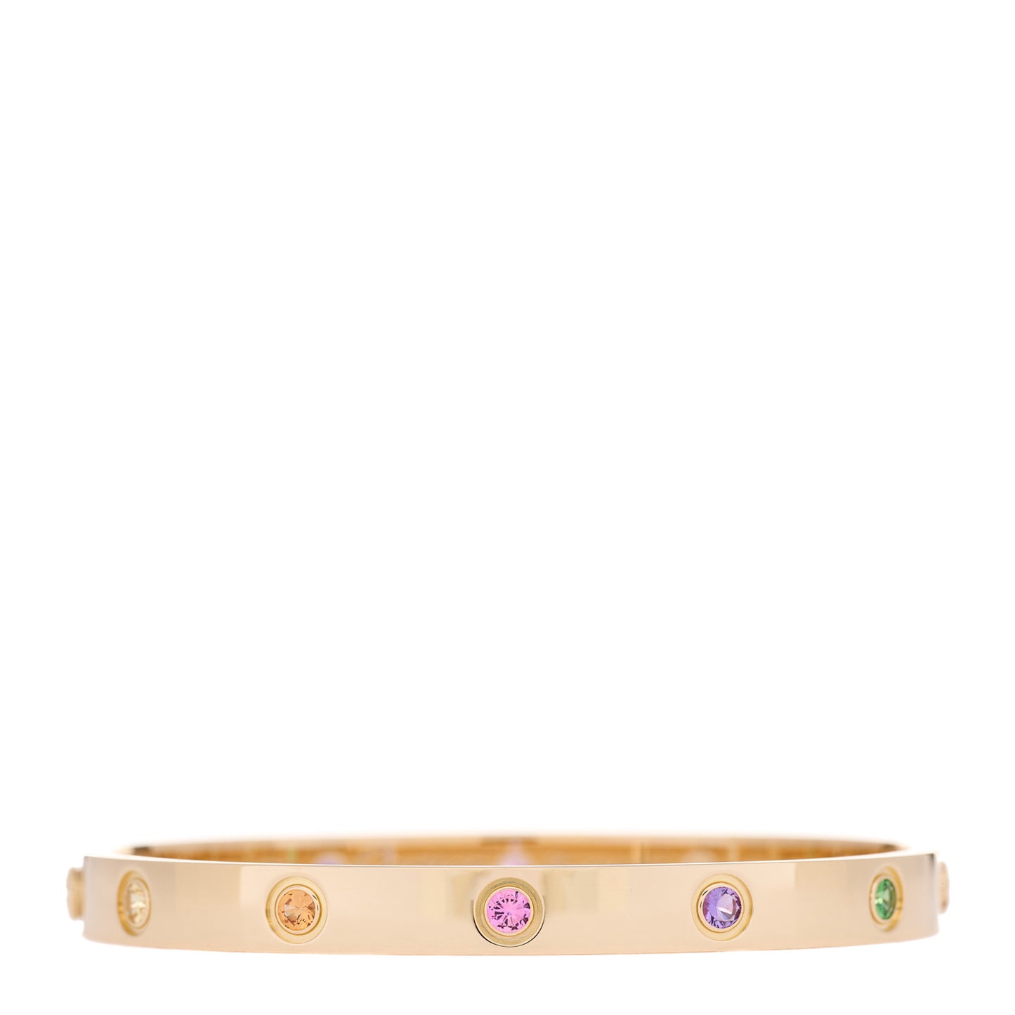 18K Pink Gold Sapphire Garnet Amethyst LOVE Bracelet 16
