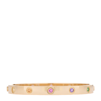 Cartier 18K Pink Gold Sapphire Garnet Amethyst LOVE Bracelet 16 1 of 7