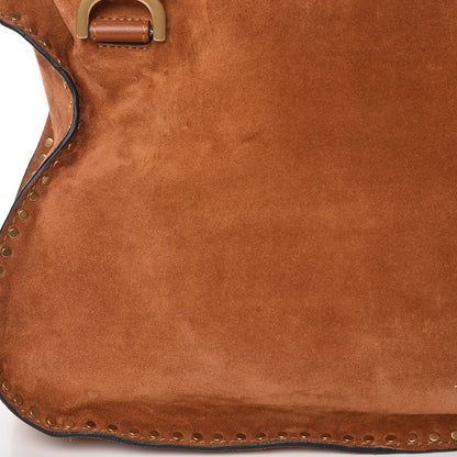 Chloe Suede Calfskin Braided Medium Marcie Satchel Caramel 16 of 17
