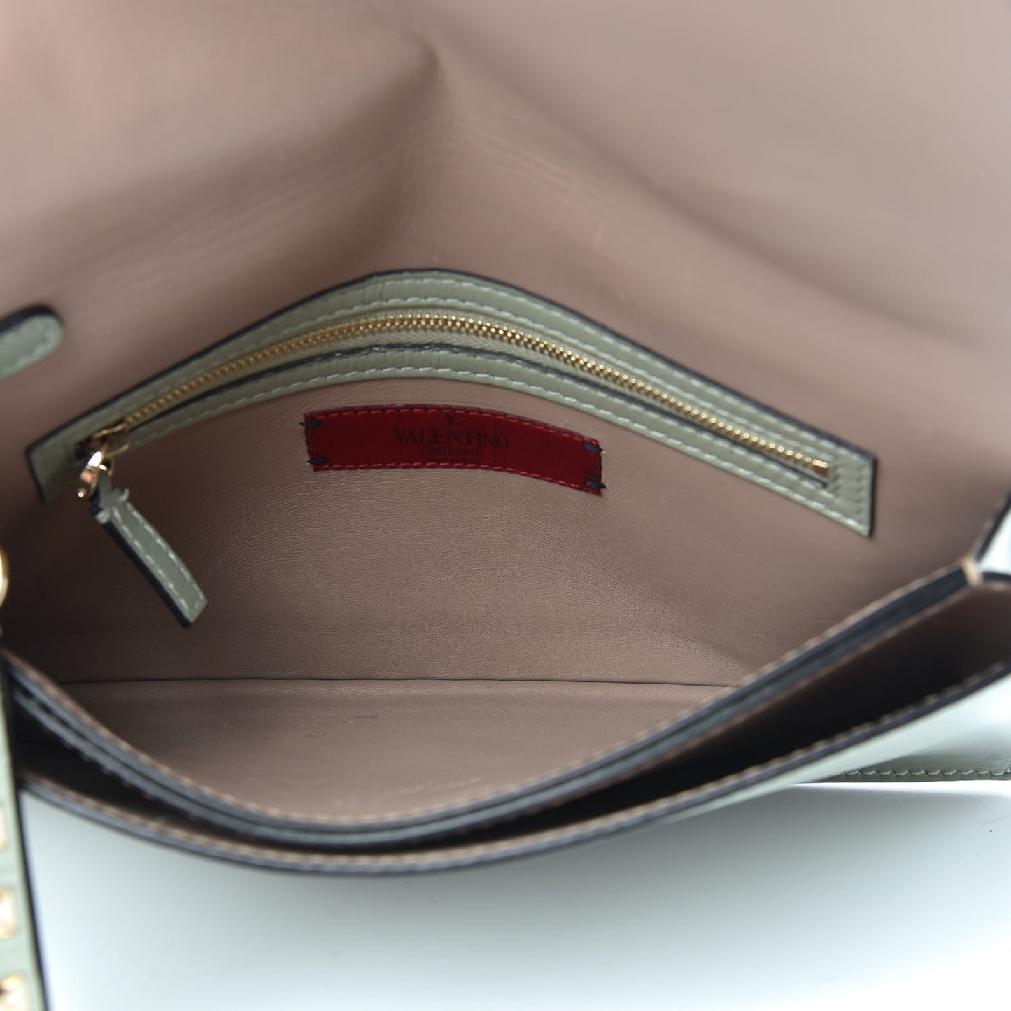 Nappa Rockstud Wristlet Clutch Green Tea Sorbet