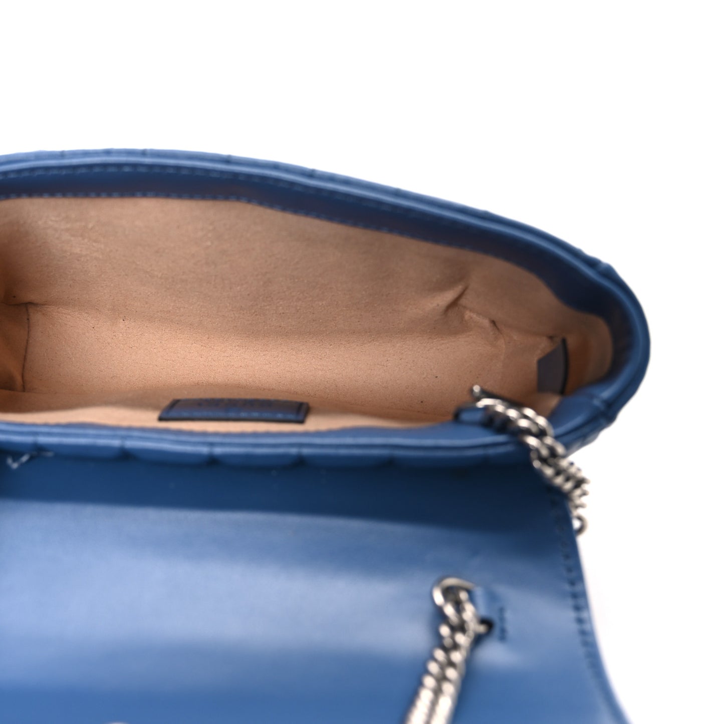 Calfskin Matelasse Aria Super Mini GG Marmont Shoulder Bag Clear Blue