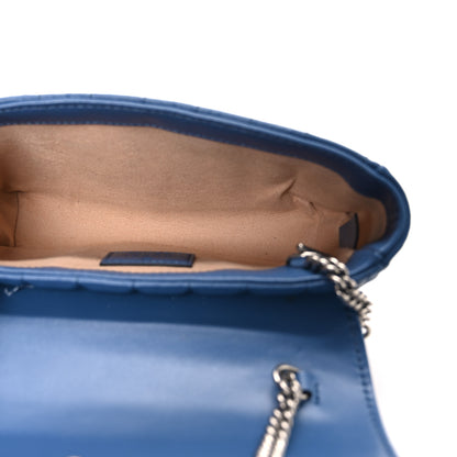 Gucci Calfskin Matelasse Aria Super Mini GG Marmont Shoulder Bag Clear Blue 5 of 10