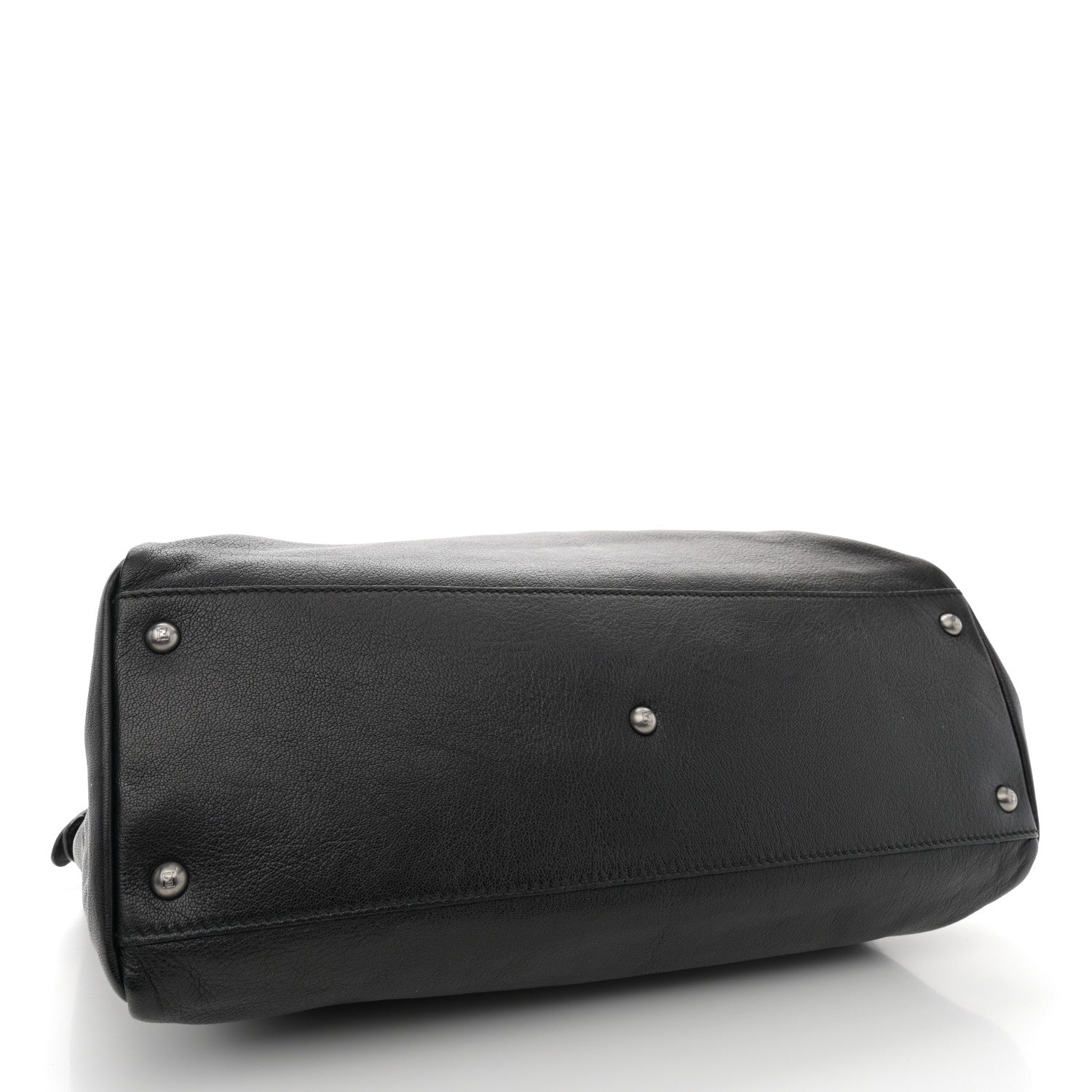 Fendi Goatskin Zucca Large Peekaboo Iconic Satchel Black Tobacco 4 of 9