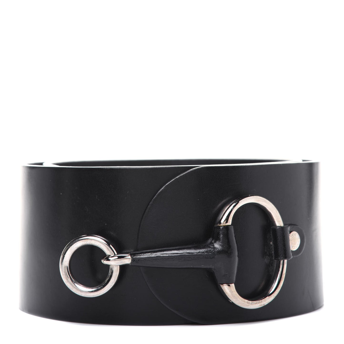 Calfskin Horsebit Wide Belt 80 32 Black