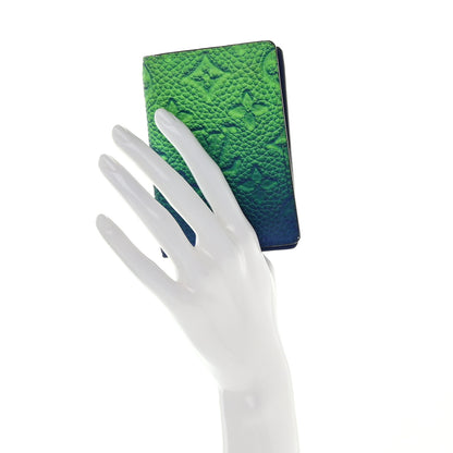 Louis Vuitton Taurillon Illusion Pocket Organizer Bleu Vert 2 of 7