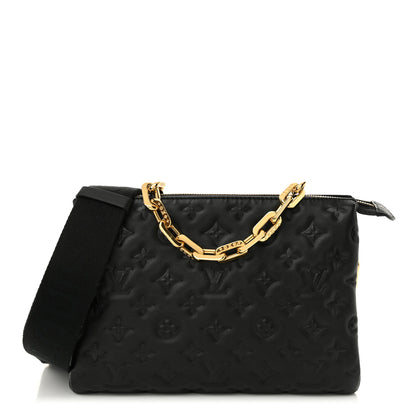 Louis Vuitton Lambskin Embossed Monogram Coussin PM Black 1 of 13