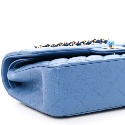 Chanel Caviar Quilted Medium Double Flap Blue 7 of 8