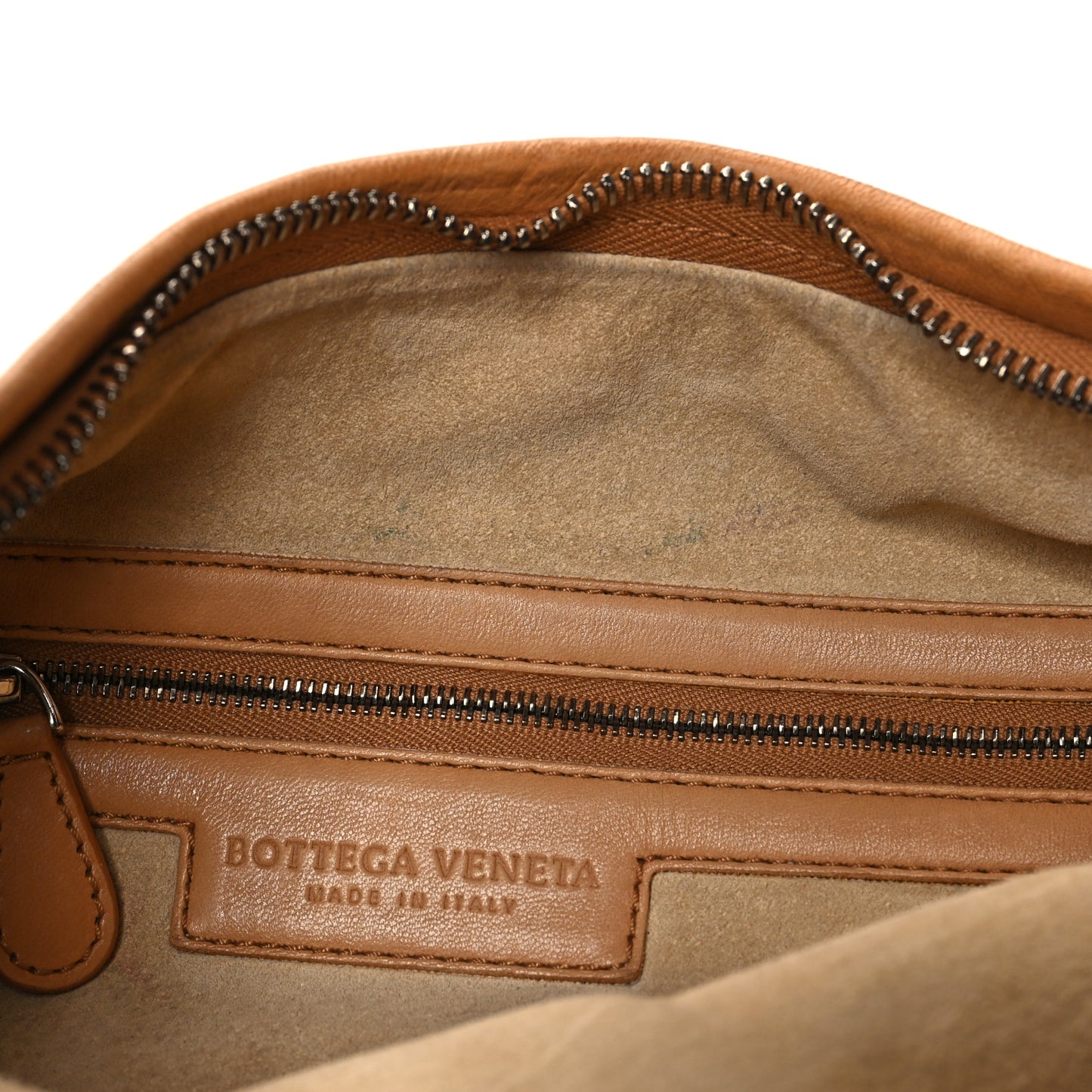 Nappa Intrecciato Embossed Medium Veneta Hobo Camel