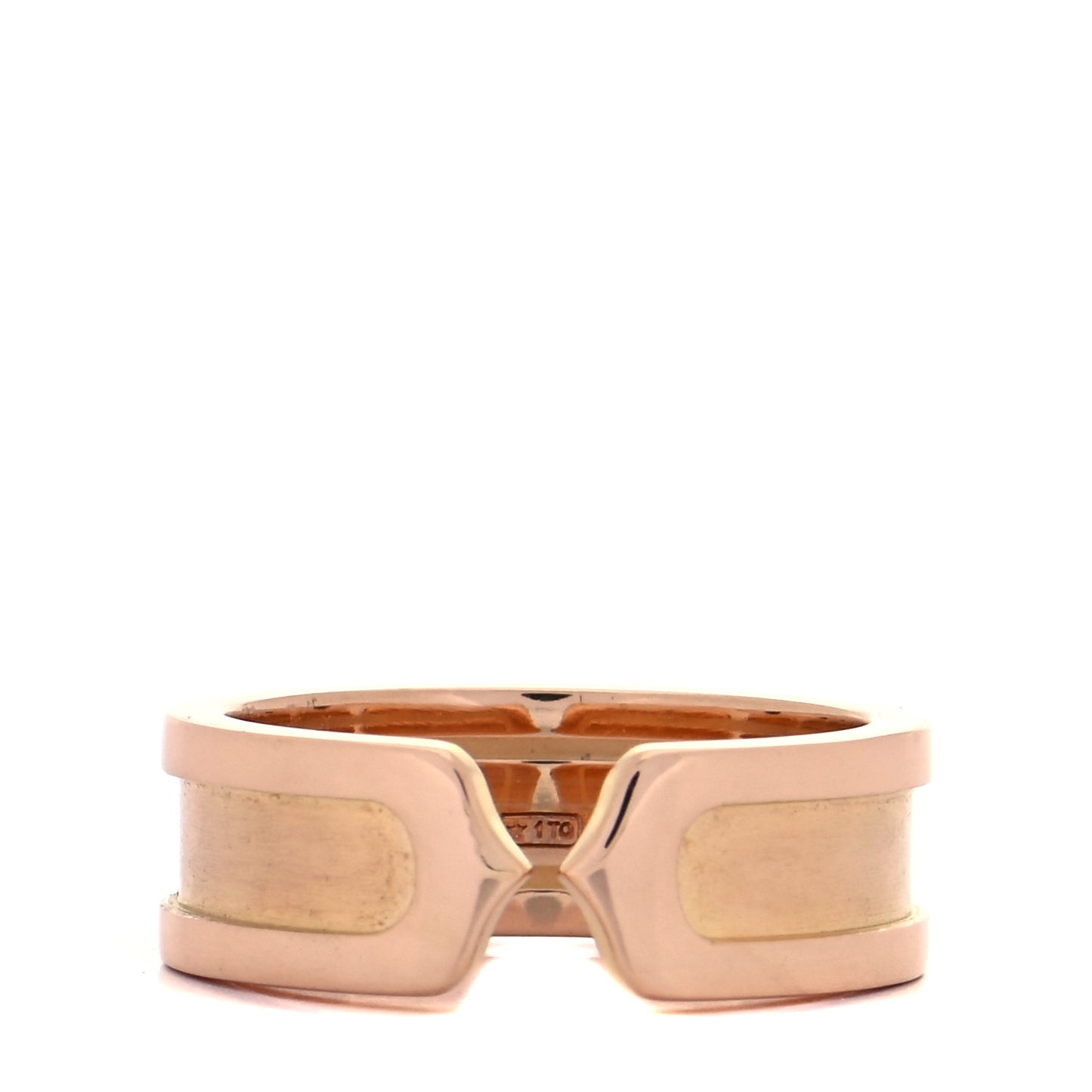 18K Pink Gold 6.5mm C De Cartier Ring 50 5.25