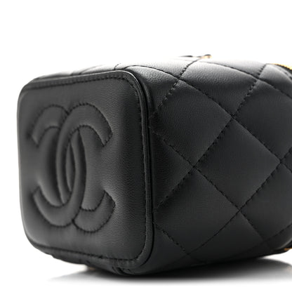 Chanel Lambskin Quilted Mini Enamel Vanity Case With Chain Black 10 of 11