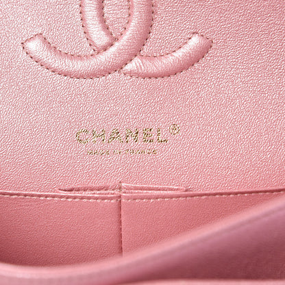 Chanel Iridescent Caviar Quilted Medium Double Flap Rose Pink 6 of 10