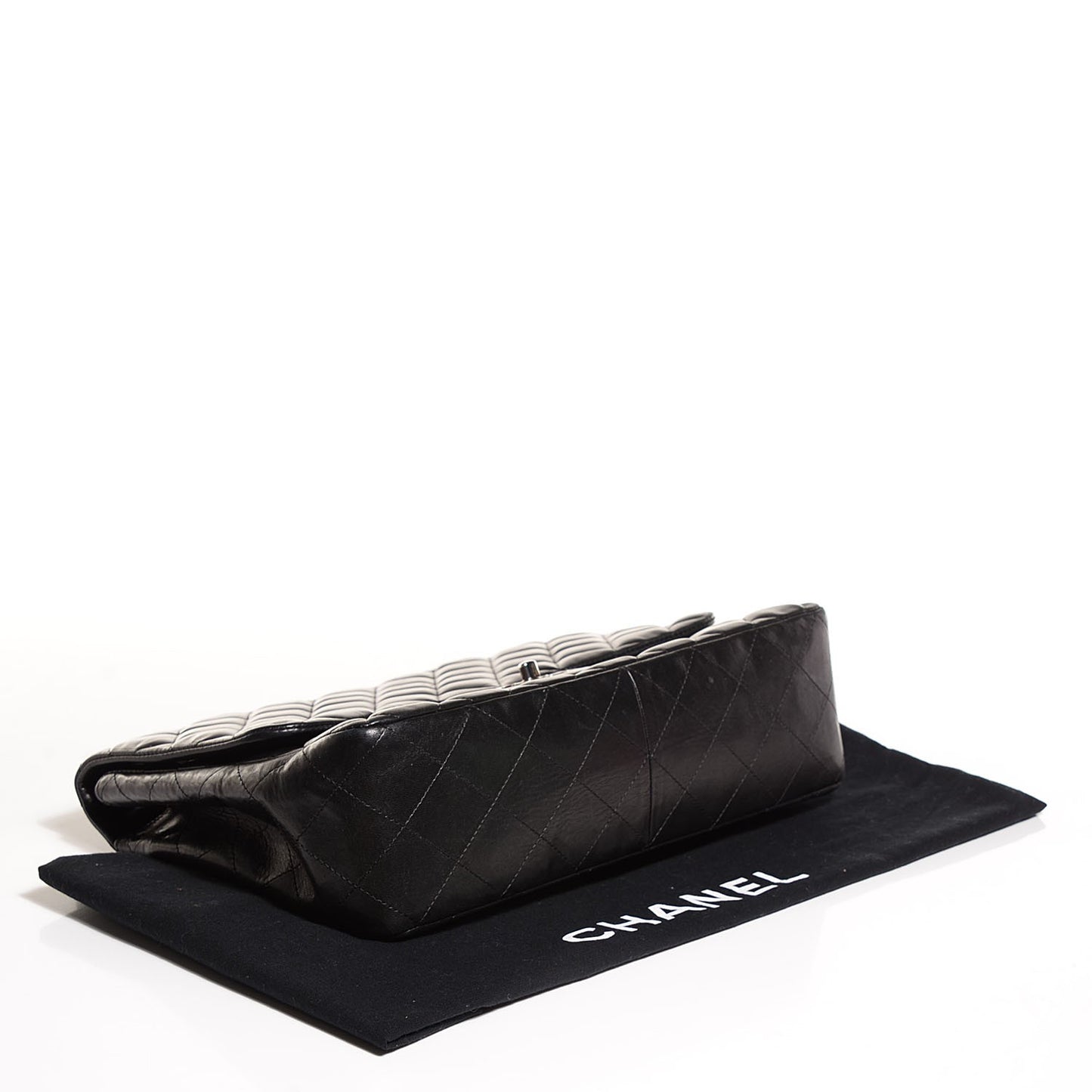 Lambskin Quilted Jumbo Flap with Bijoux Chain Black