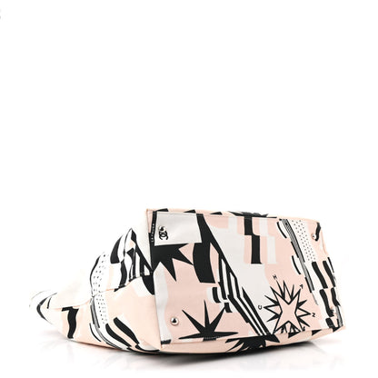Chanel Canvas Cruise Print Tote Pink White Black 4 of 10