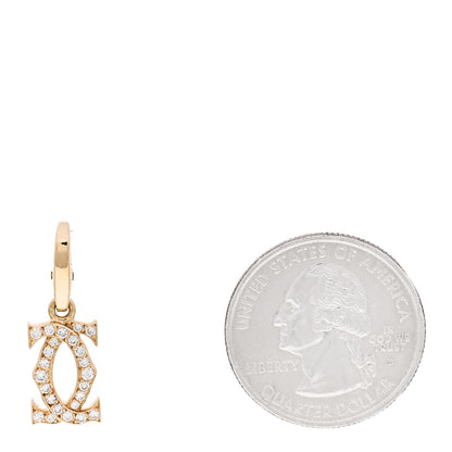Cartier 18K Yellow Gold Diamond Logo Charm 2 of 6