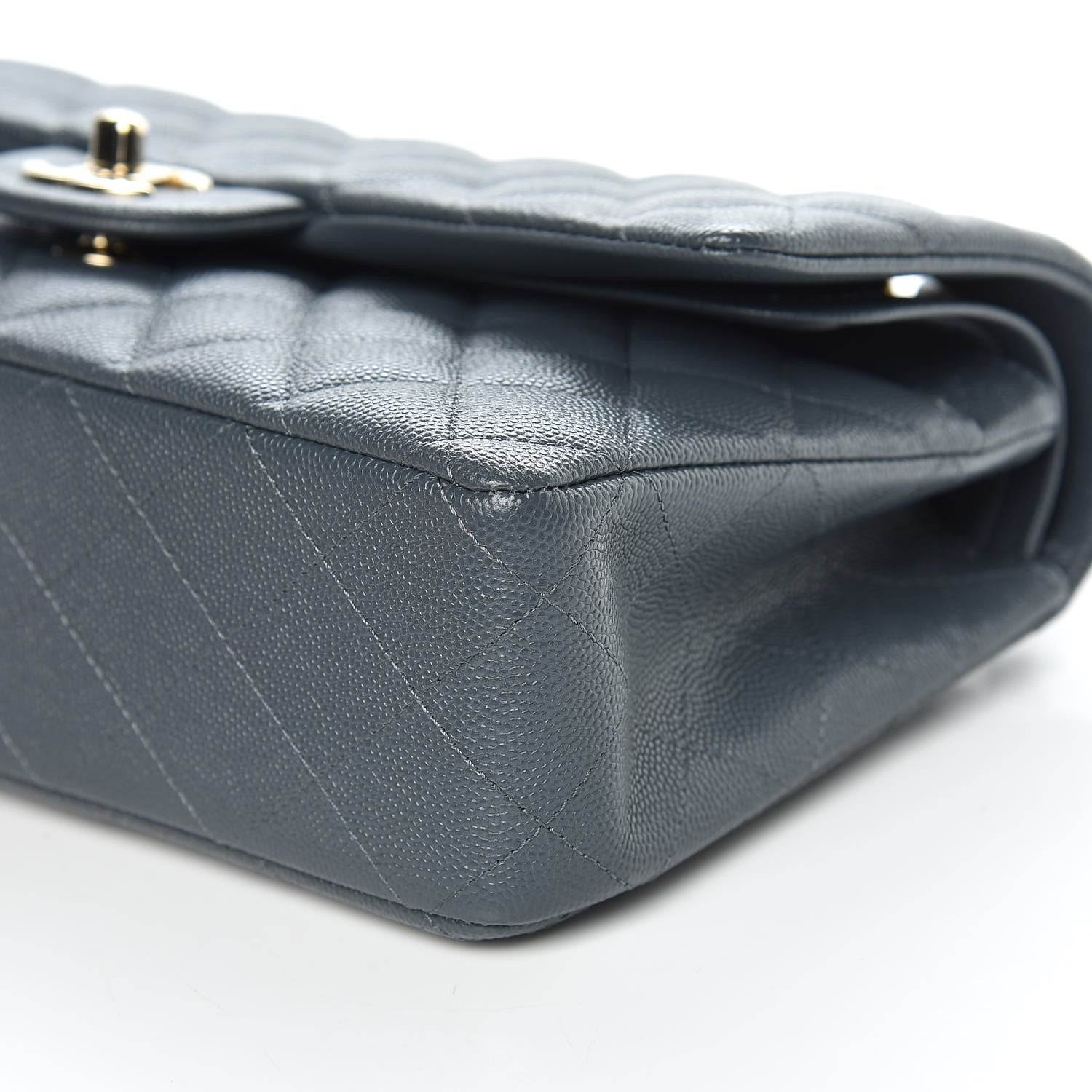 Chanel Caviar Quilted Medium Double Flap Dark Grey 9 of 11