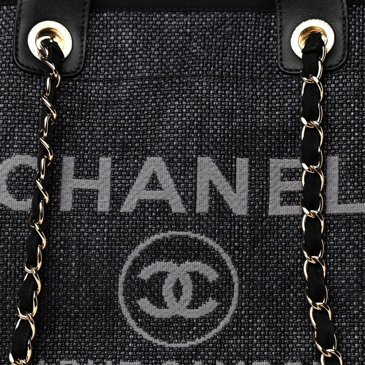 Chanel Woven Straw Raffia Medium Deauville Tote Black 8 of 12