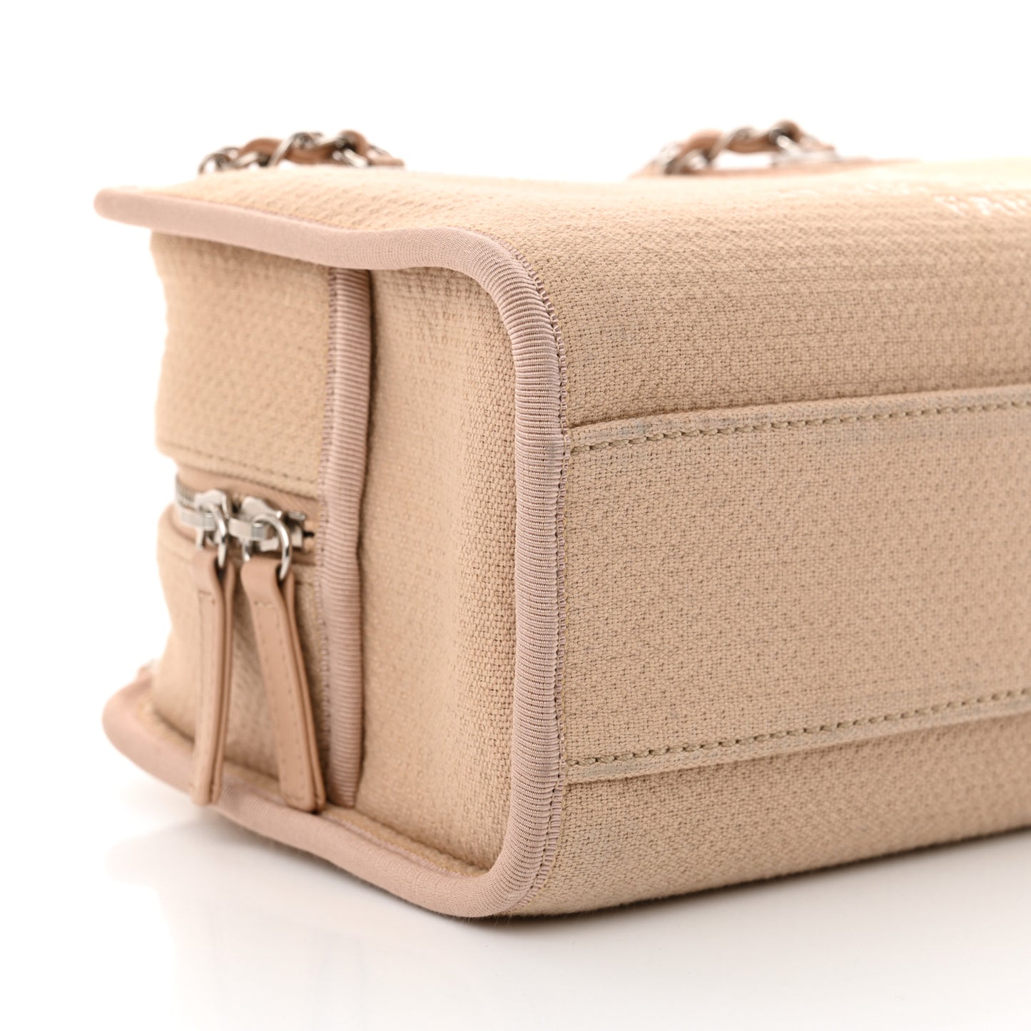 Canvas Deauville Small Bowling Bag Beige