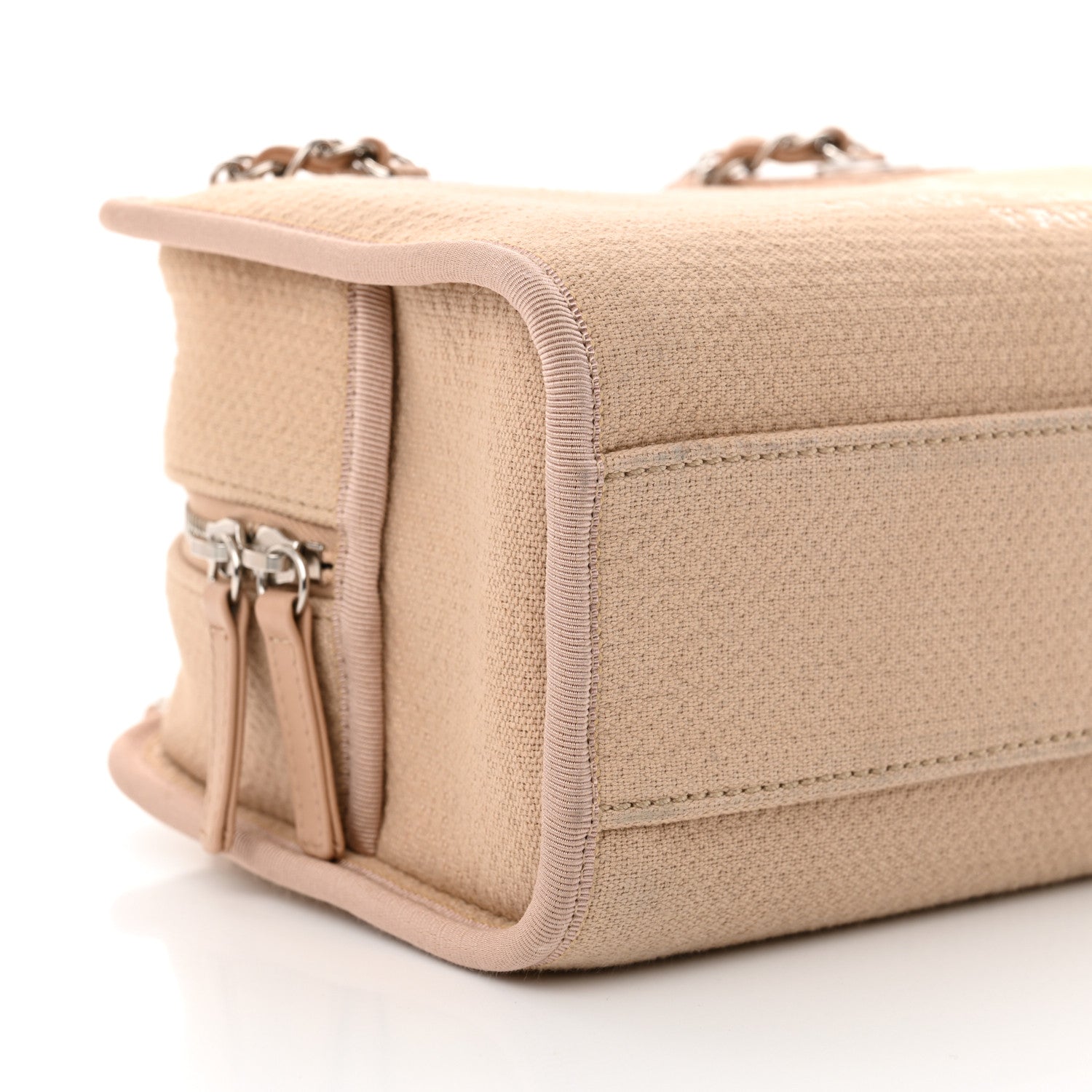 Chanel Canvas Deauville Small Bowling Bag Beige 9 of 13