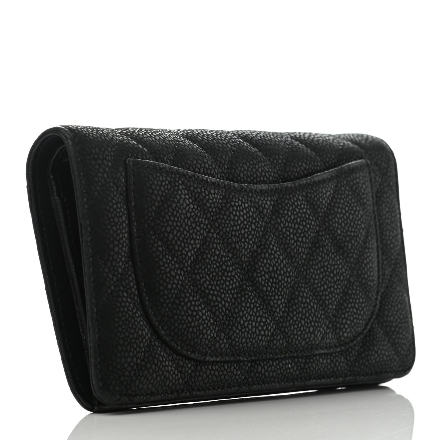 Caviar Quilted Yen Wallet Black