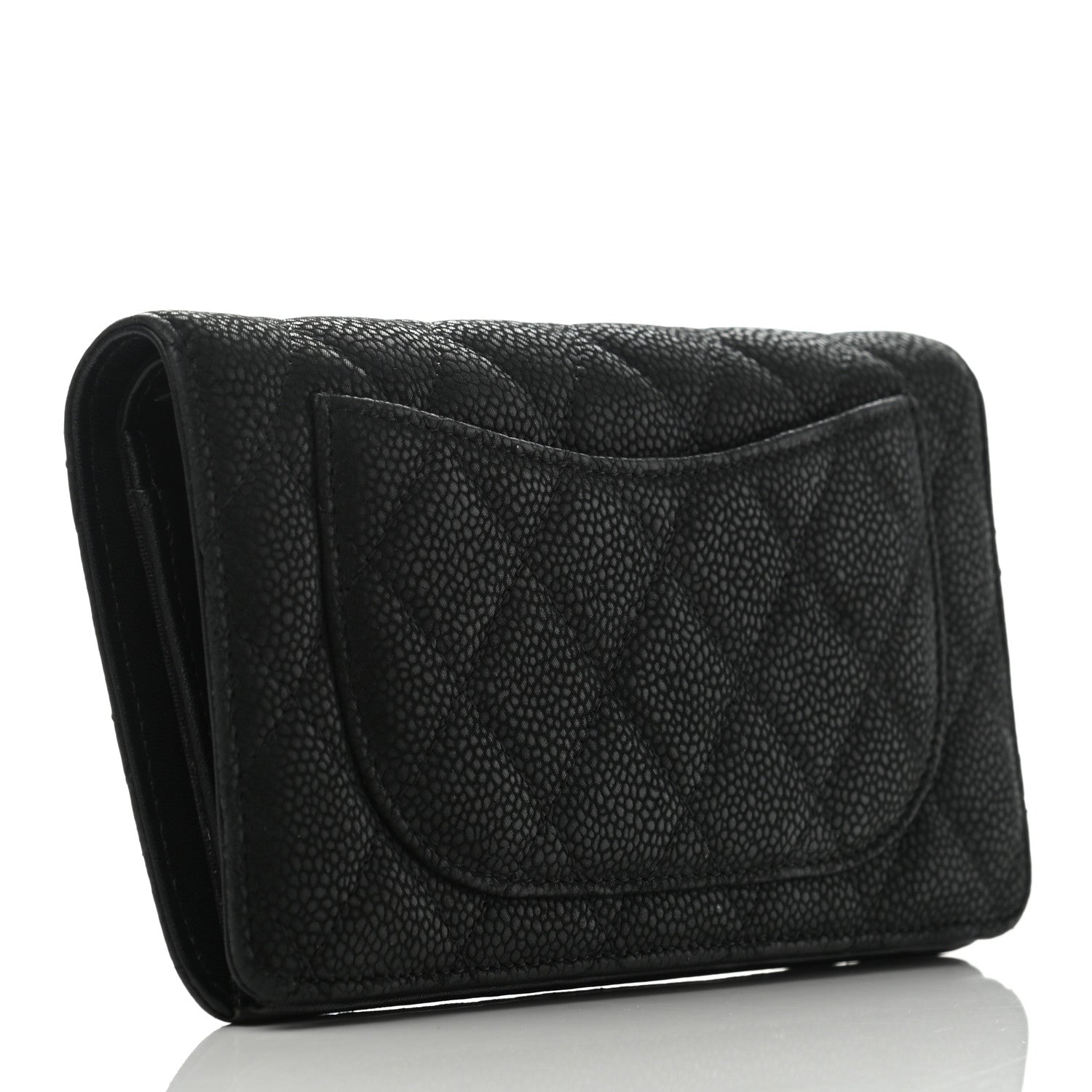 Chanel Caviar Quilted Yen Wallet Black 3 of 10