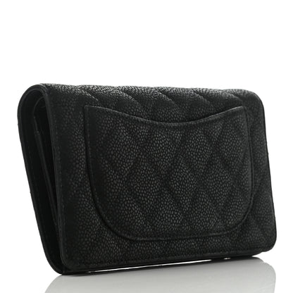 Chanel Caviar Quilted Yen Wallet Black 3 of 10