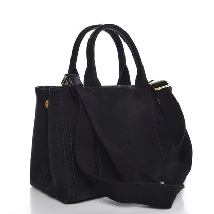 Prada Canapa Small Logo Tote Black Arancio 4 of 8