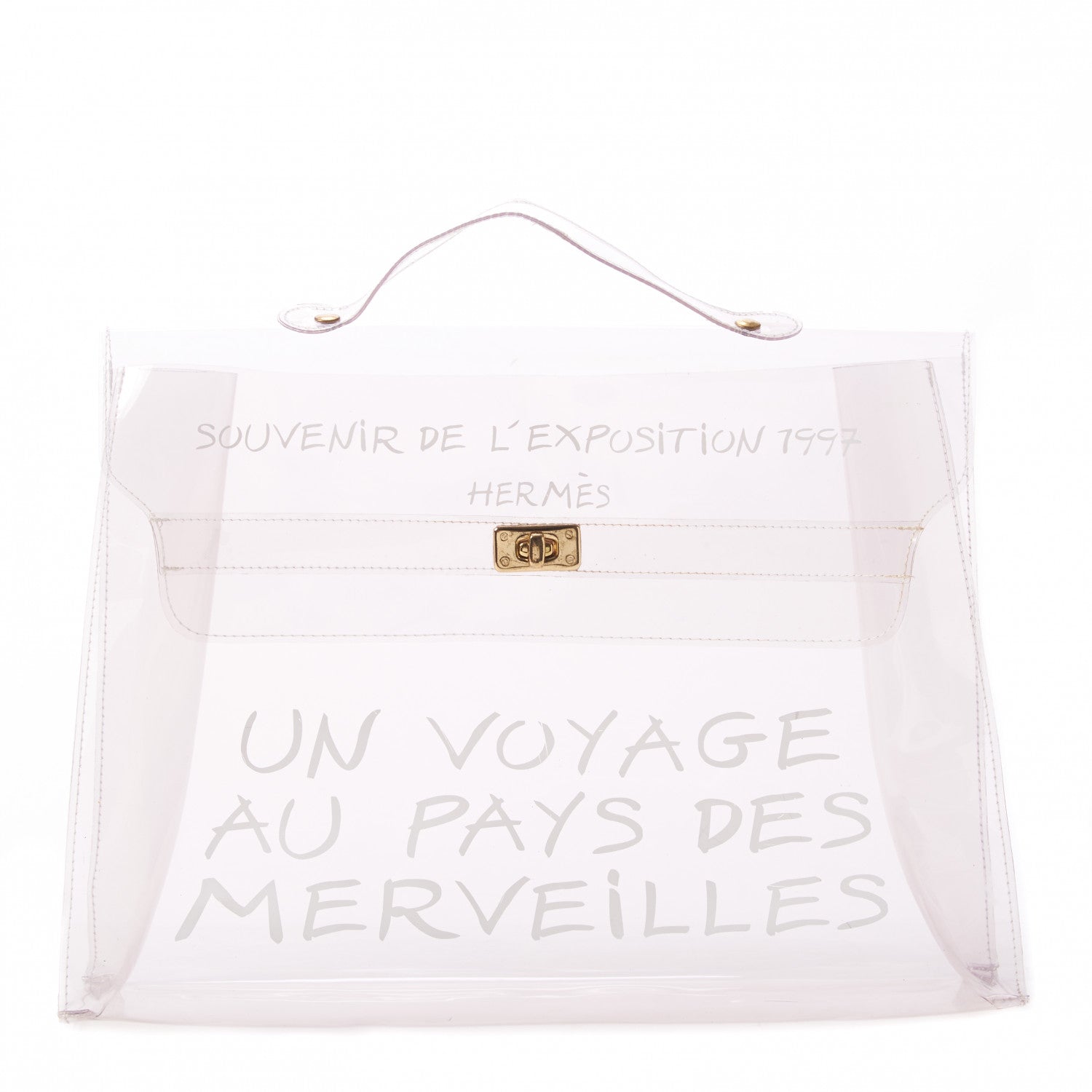 Hermes Vinyl Souvenir De L'Exposition Kelly Transparent 1 of 9