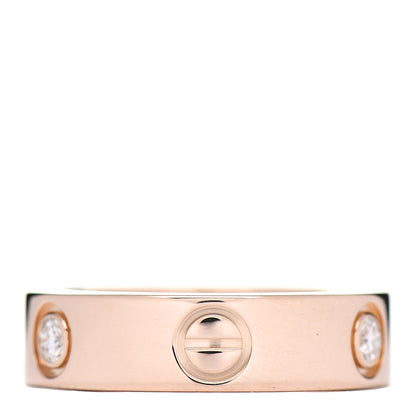 Cartier 18K Pink Gold 3 Diamond 5.5mm LOVE Ring 53 6.25 3 of 5