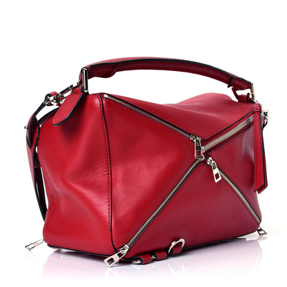 Loewe Calfskin Zipper Puzzle Bag Red 2 of 4