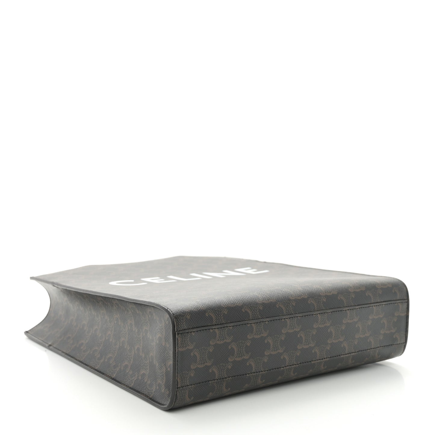 Triomphe Canvas Calfskin Small Vertical Cabas Tan