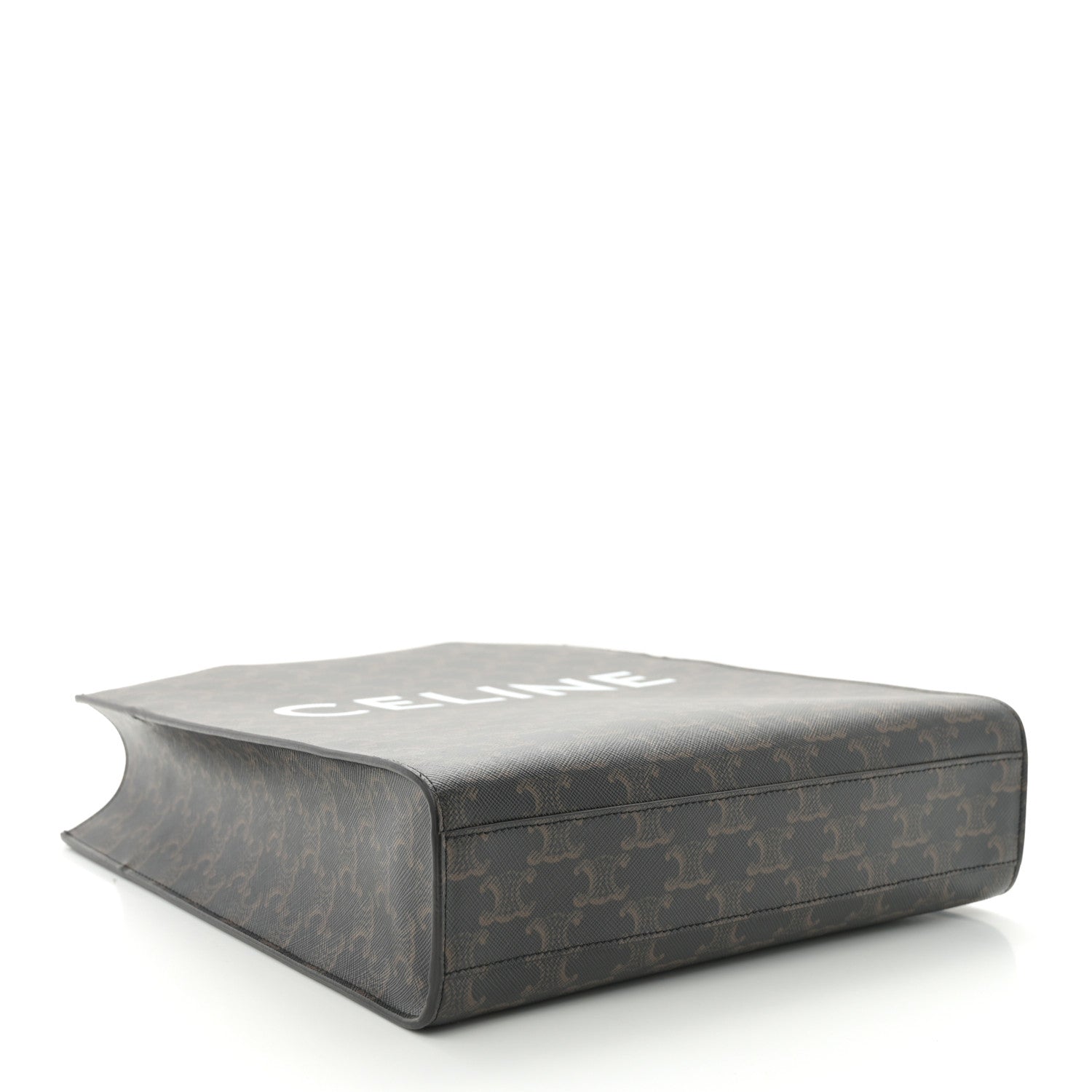 Celine Triomphe Canvas Calfskin Small Vertical Cabas Tan 4 of 9