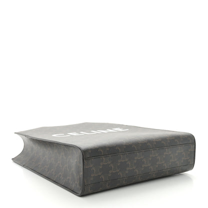 Celine Triomphe Canvas Calfskin Small Vertical Cabas Tan 4 of 9