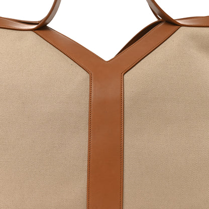Saint Laurent Canvas Calfskin Y Tote Desert Dust Brick 8 of 10