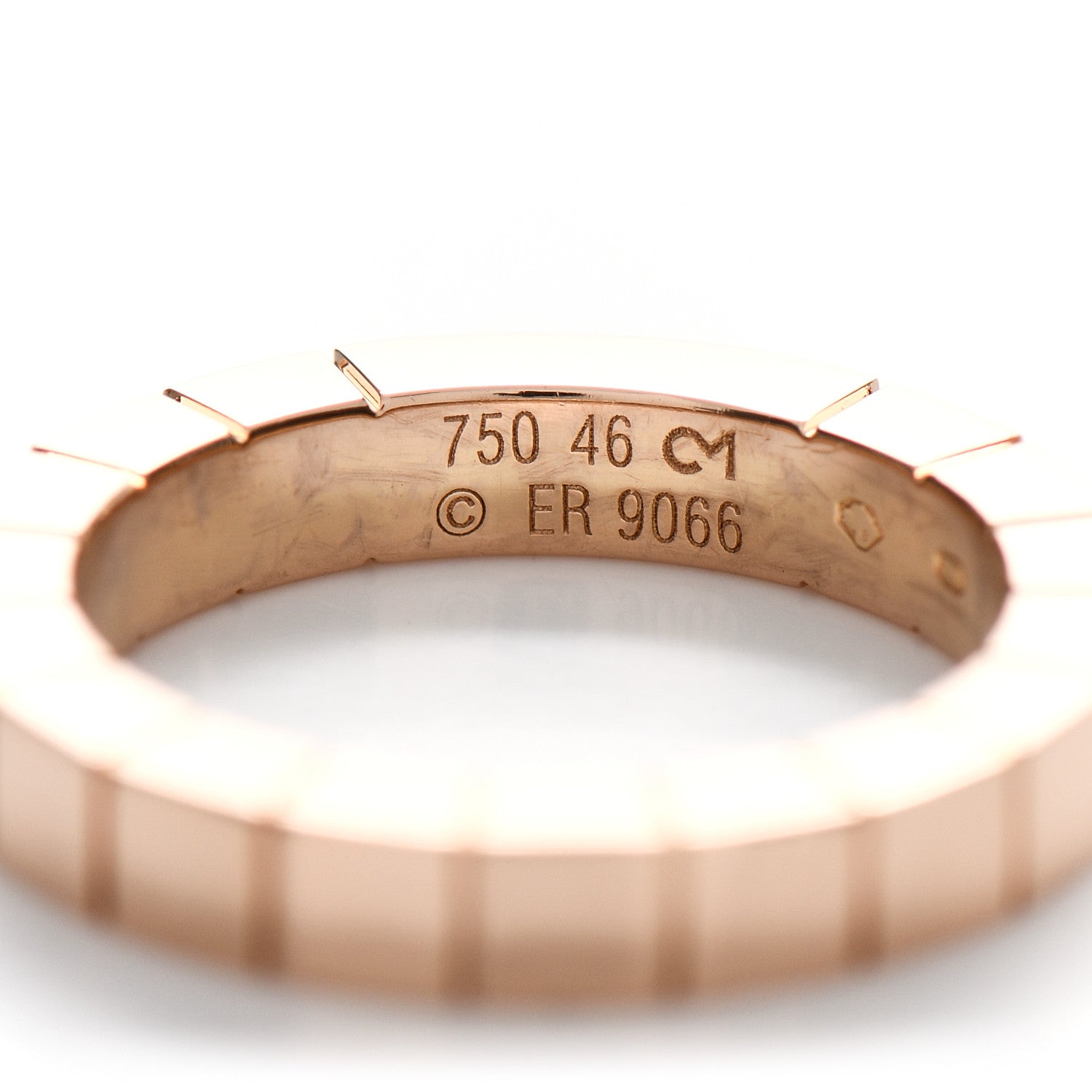Cartier 18K Pink Gold 3mm Lanieres Ring 46 3.75 4 of 4