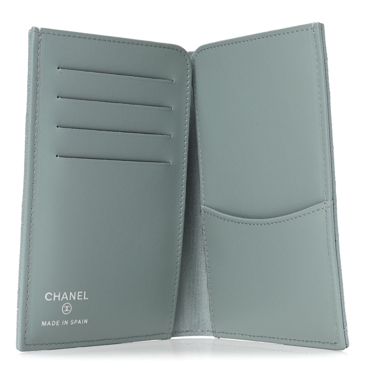 Caviar Quilted Passport Holder Blue