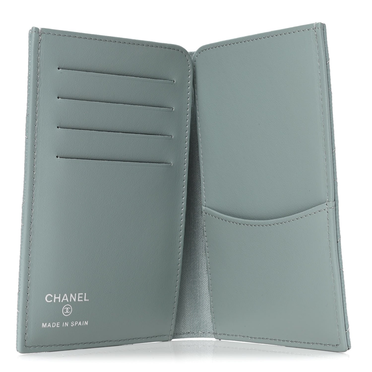Chanel Caviar Quilted Passport Holder Blue 4 of 4