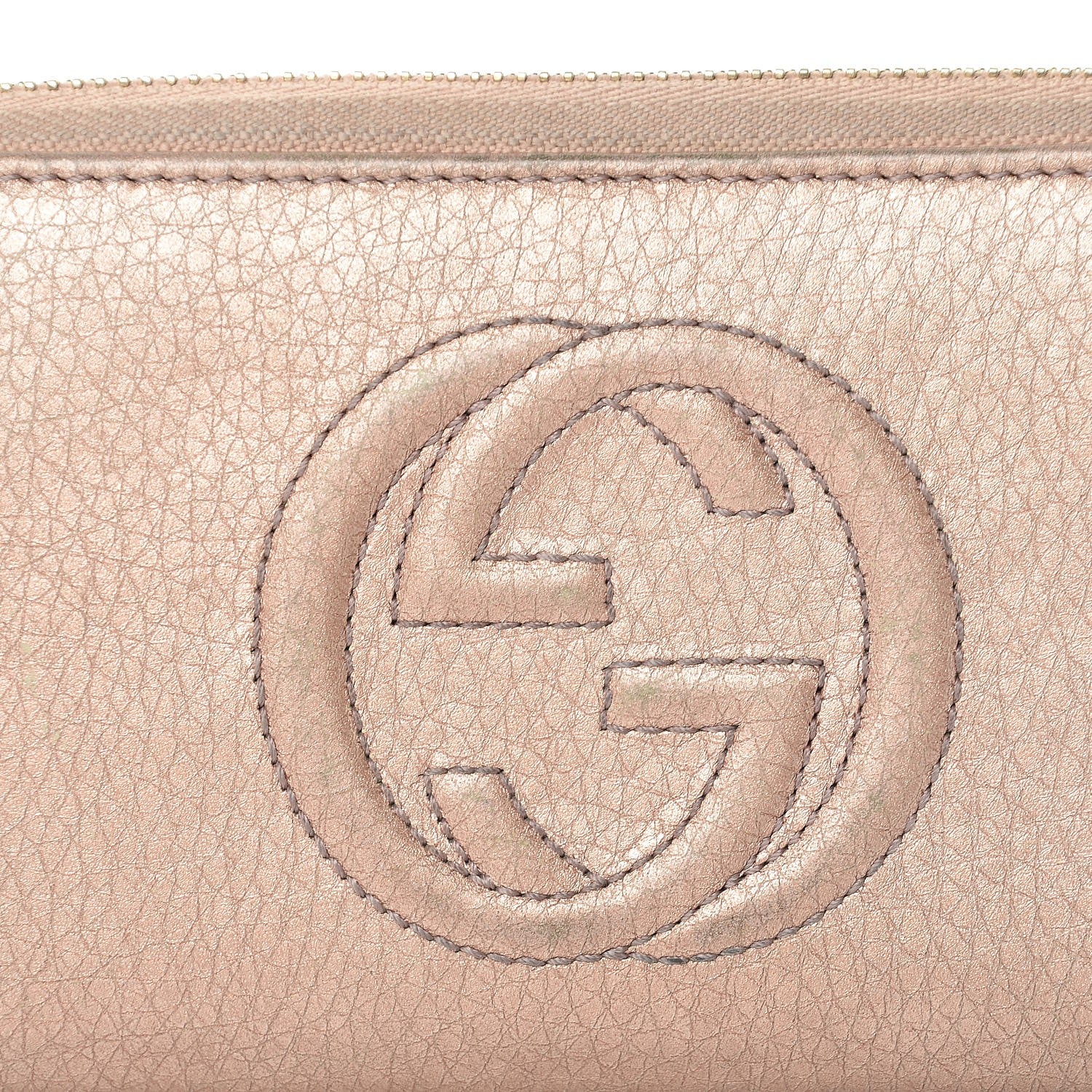 Gucci Metallic Calfskin Soho Zip Around Wallet Pink 14 of 14