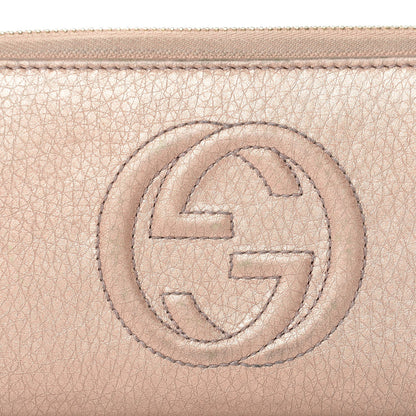 Gucci Metallic Calfskin Soho Zip Around Wallet Pink 14 of 14