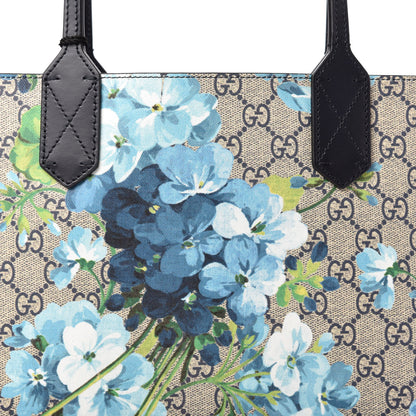 Gucci GG Supreme Monogram Blooms Small Reversible Tote Beige Blue Navy 11 of 11
