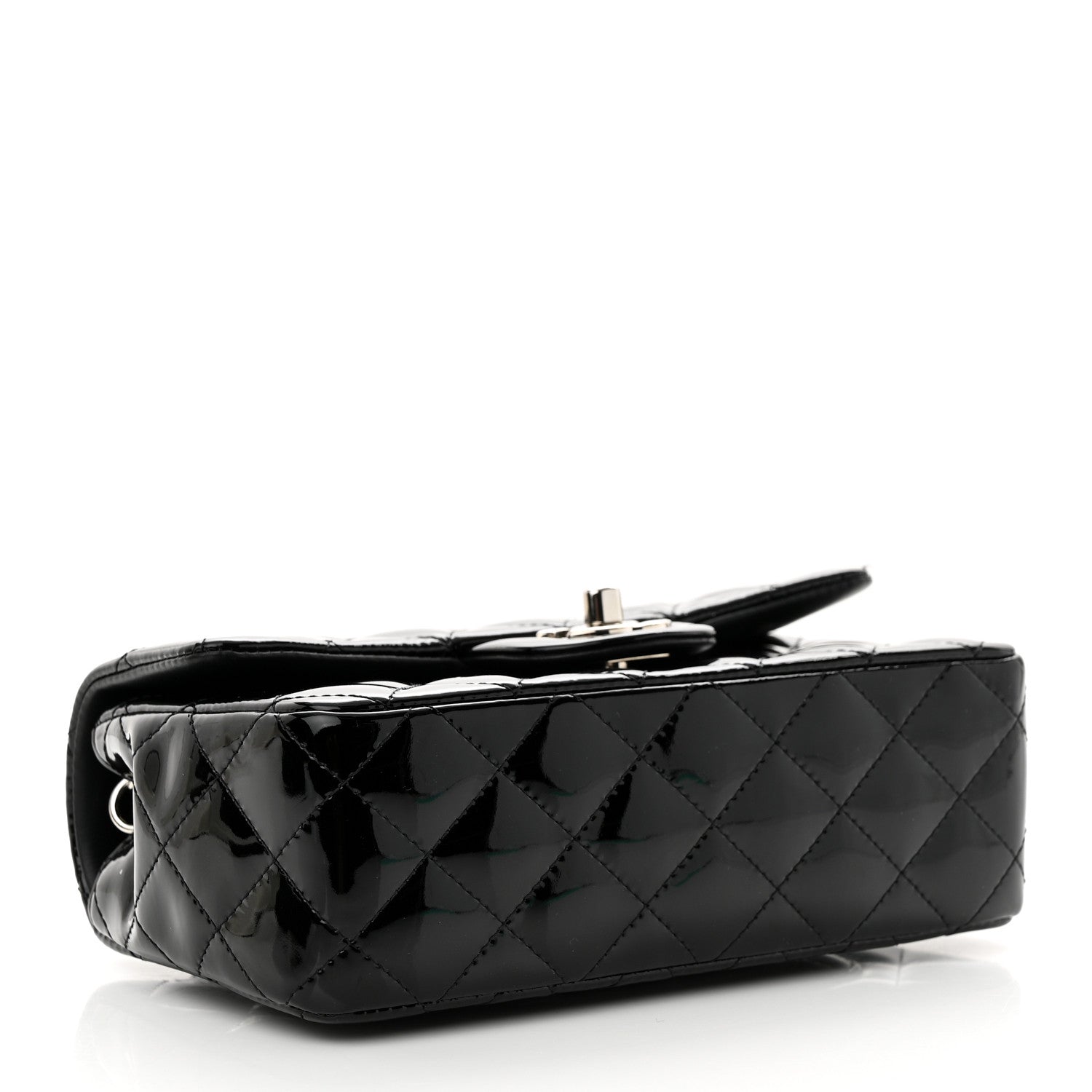 Chanel Patent Calfskin Quilted Mini Rectangular Flap Black 4 of 11
